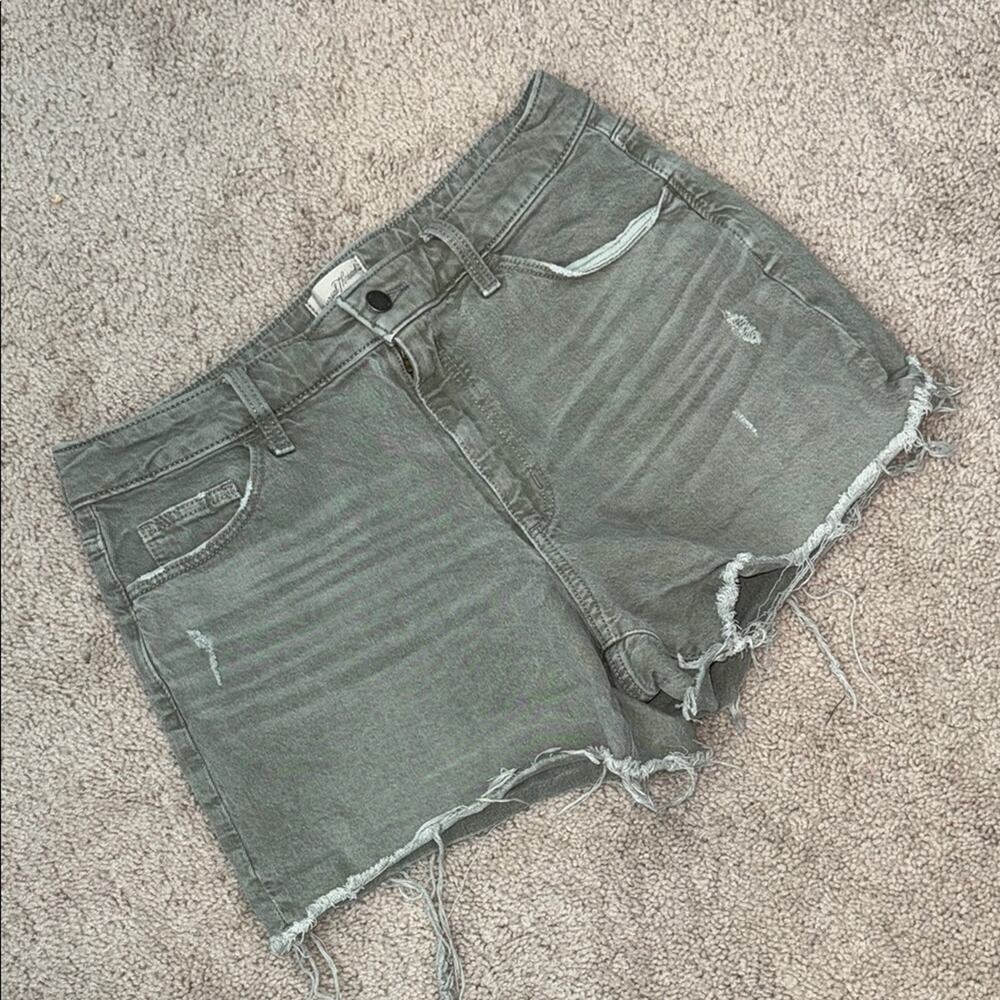 Universal Thread Cut Off Vintage Midi Denim Stretch Distressed Shorts Women's 12